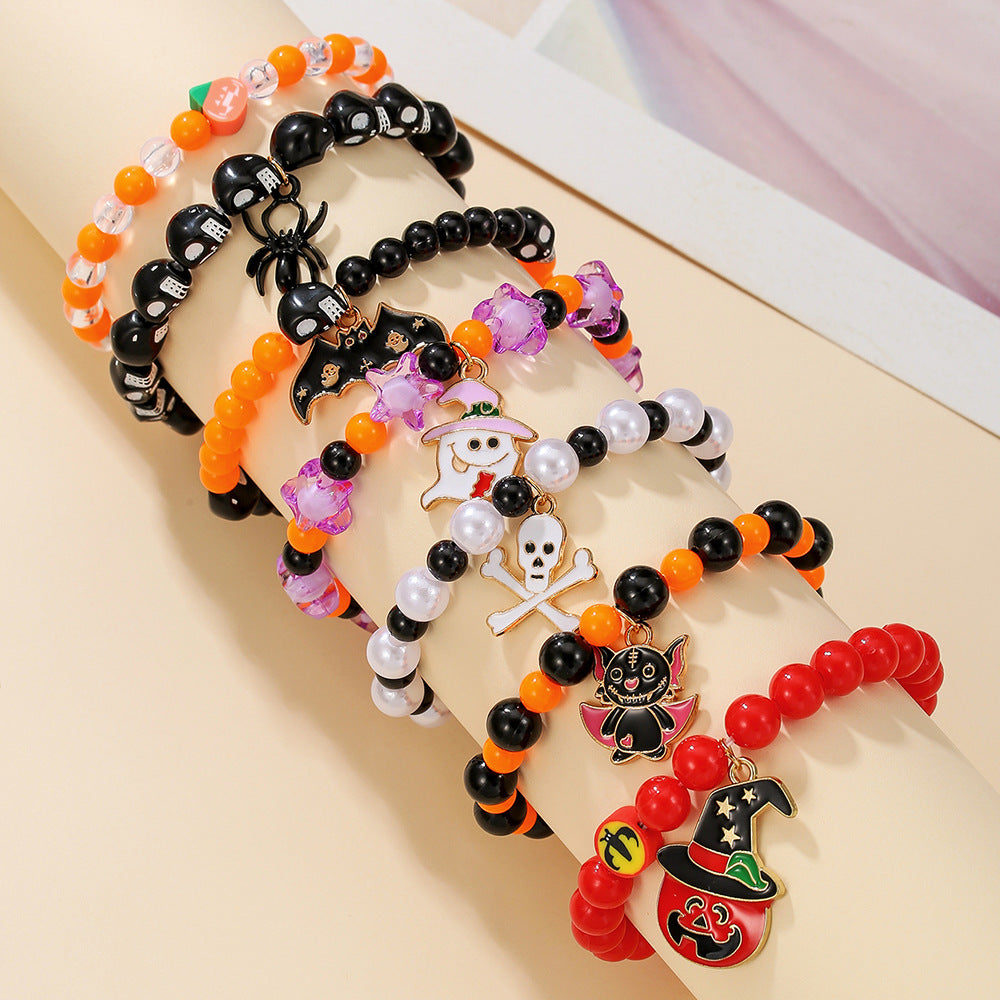 Wholesale  Bracelet Beaded Funny  Bat Pendant Ghost Festival Ghost Bracelet